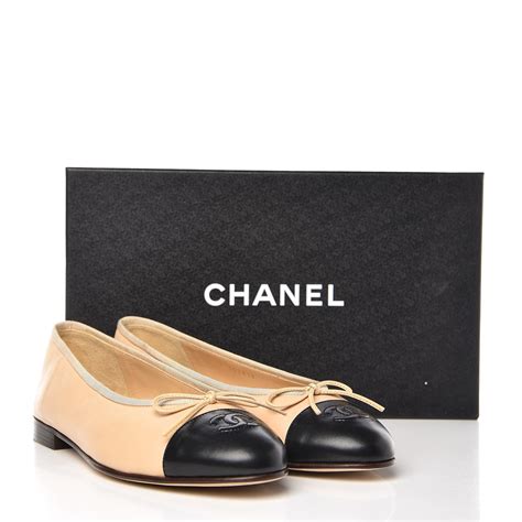 chanel flat black and white|Chanel beige black ballerina flats.